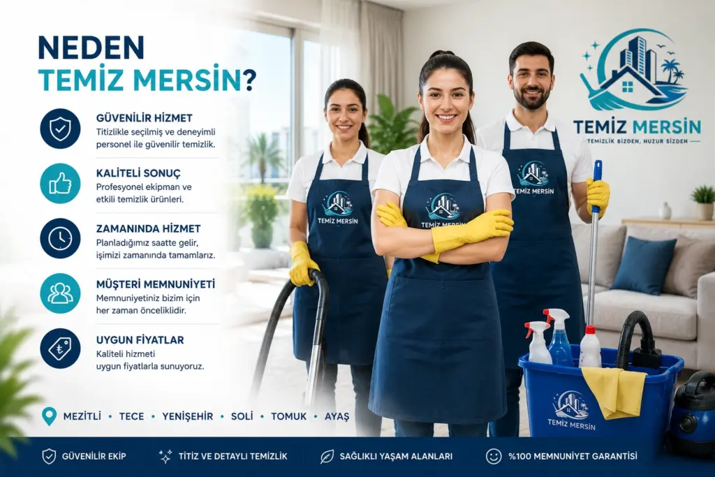 Temiz Mersin profesyonel temizlik ekibi ile ev ve ofis temizliği hizmetleri